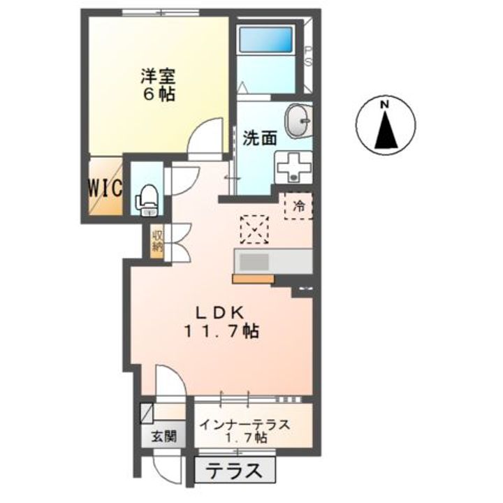 群馬県前橋市朝倉町(アパート)の賃貸物件の間取り