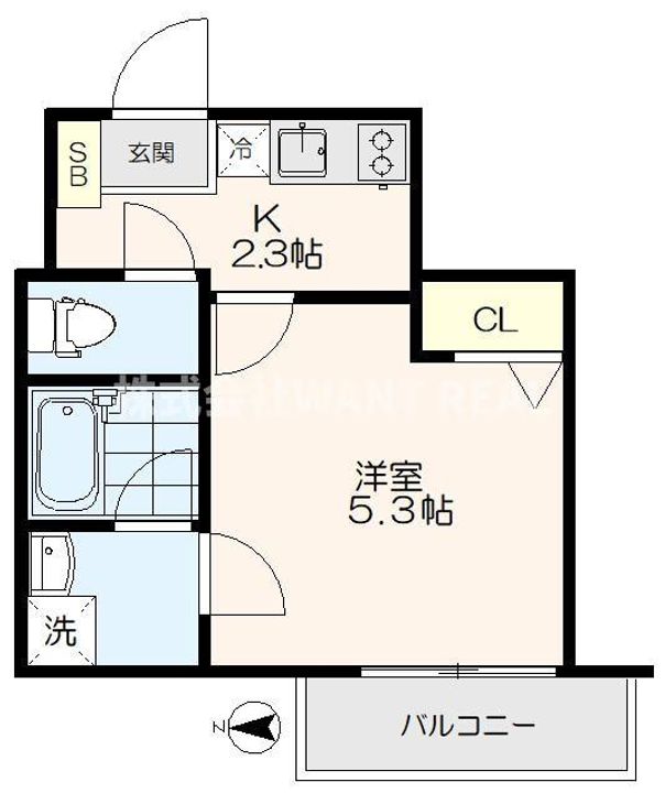 東京都新宿区新宿2(マンション)の賃貸物件の間取り