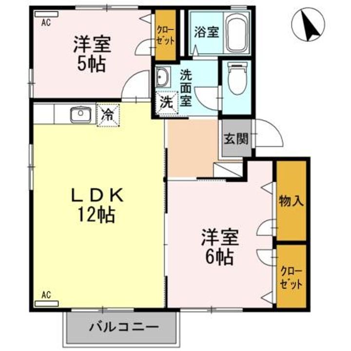 新潟県長岡市愛宕3(アパート)の賃貸物件の間取り