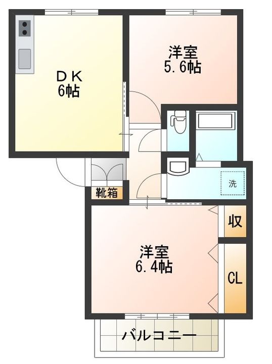 徳島県徳島市新浜本町3(アパート)の賃貸物件の間取り