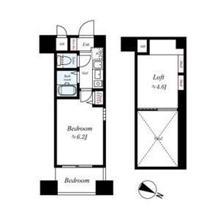 エステムコート三宮EASTポルトマーレの間取り