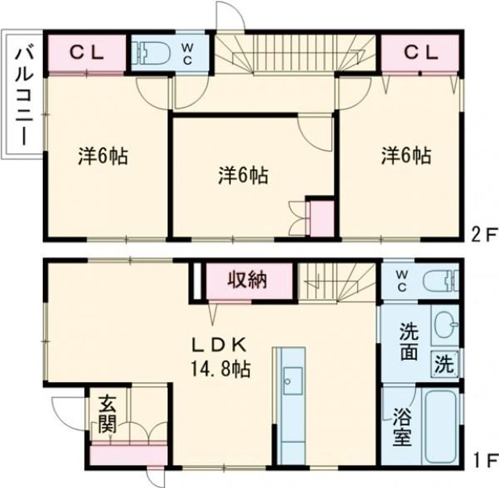 東京都板橋区赤塚3(一戸建)の賃貸物件の間取り