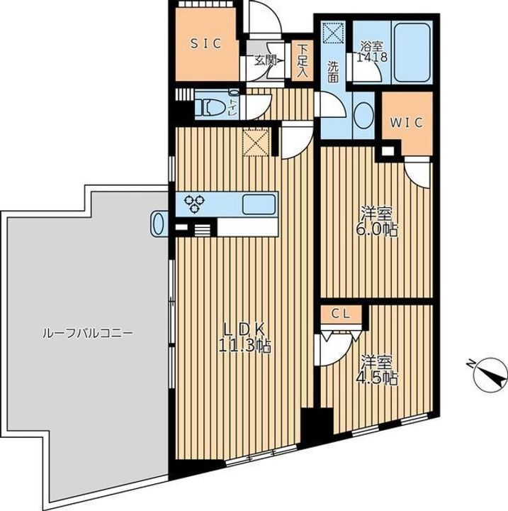 東京都目黒区中町1(マンション)の賃貸物件の間取り
