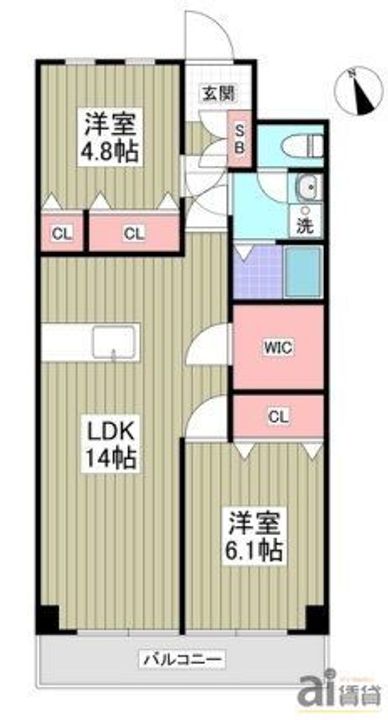 埼玉県朝霞市溝沼5(マンション)の賃貸物件の間取り
