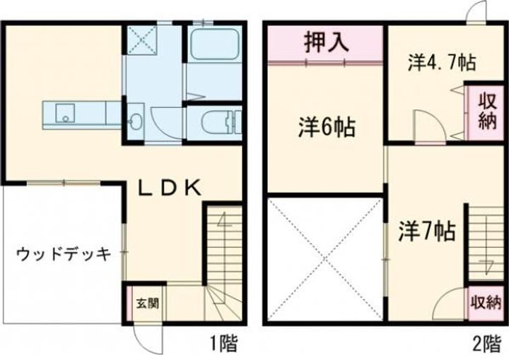 岐阜県美濃加茂市本郷町5(一戸建)の賃貸物件の間取り