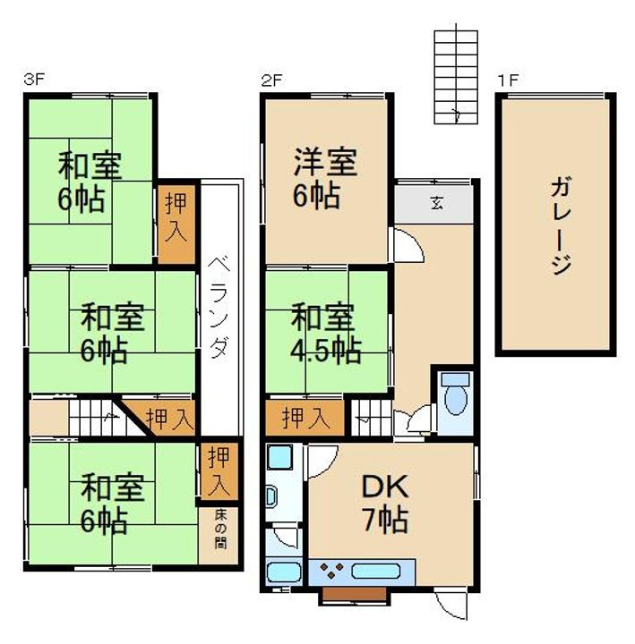 大阪府枚方市山之上5(一戸建)の賃貸物件の間取り