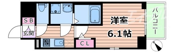 大阪府大阪市東淀川区東淡路4(マンション)の賃貸物件の間取り