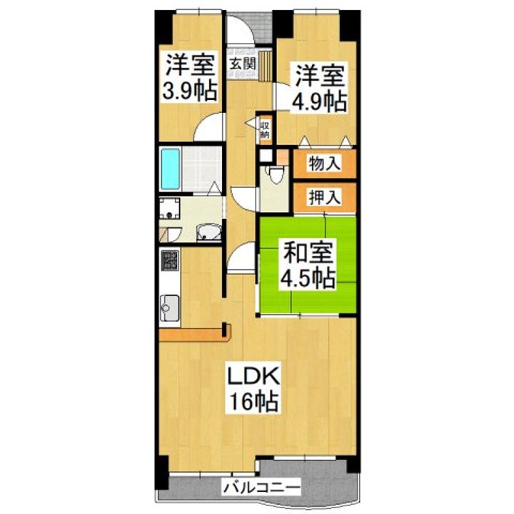 美加の台南海アーバンコンフォート弐番館の間取り