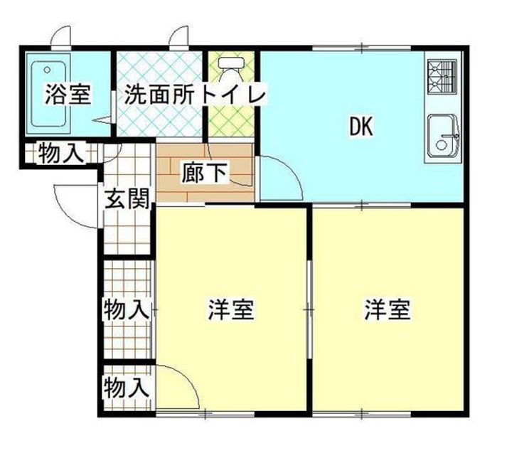 岡山県岡山市中区中井3(アパート)の賃貸物件の間取り