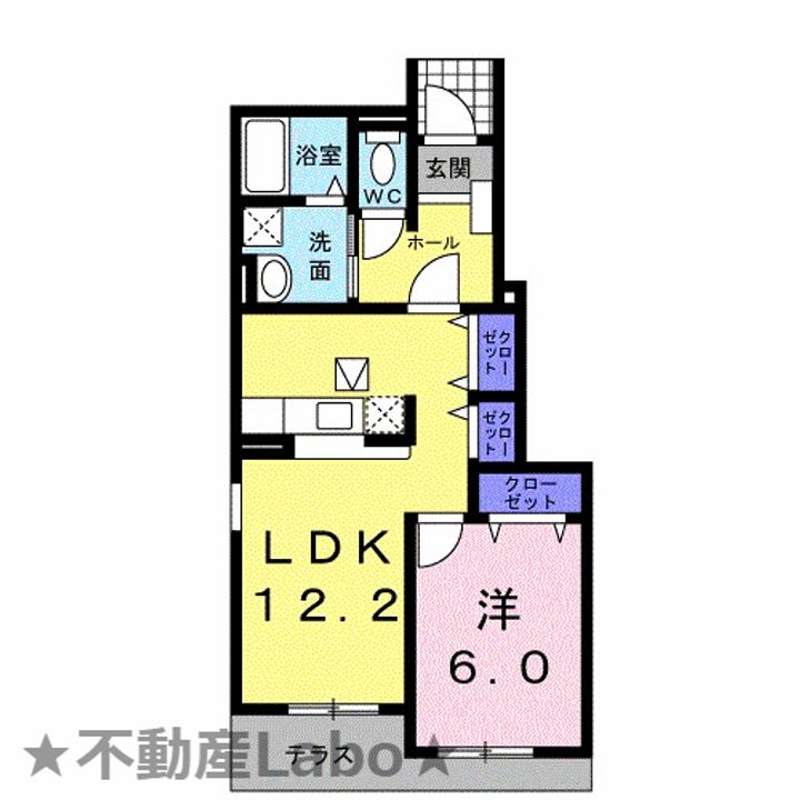 徳島県板野郡藍住町徳命字名田(アパート)の賃貸物件の間取り