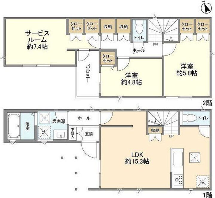 千葉県流山市松ケ丘6(一戸建)の賃貸物件の間取り