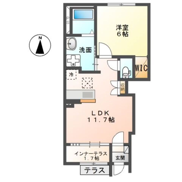 群馬県前橋市朝倉町(アパート)の賃貸物件の間取り