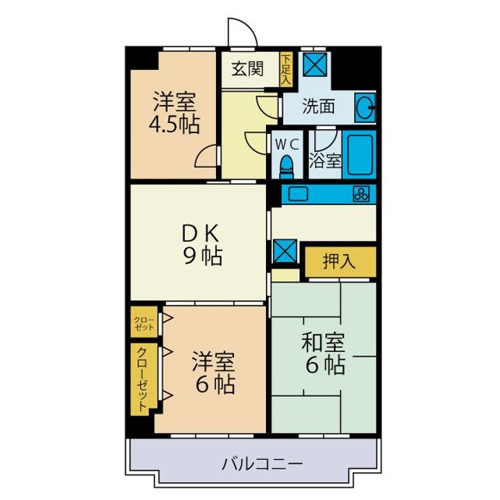 神奈川県厚木市旭町2(マンション)の賃貸物件の間取り