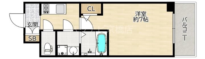 大阪府大阪市都島区東野田町5(マンション)の賃貸物件の間取り