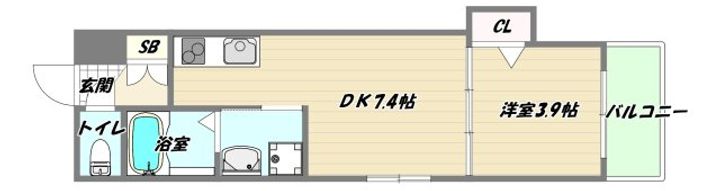 大阪府大阪市東淀川区東中島3(マンション)の賃貸物件の間取り