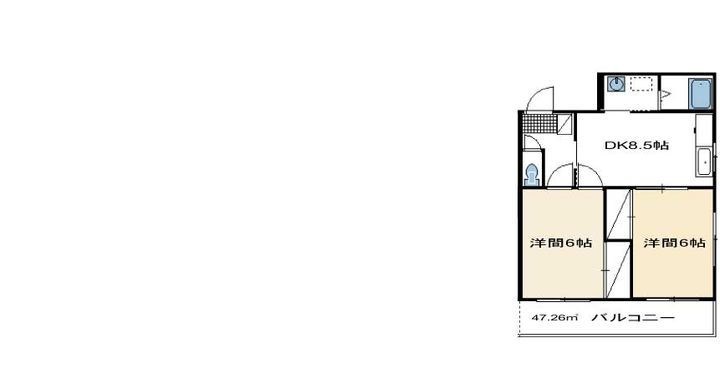 東京都立川市砂川町8(マンション)の賃貸物件の間取り