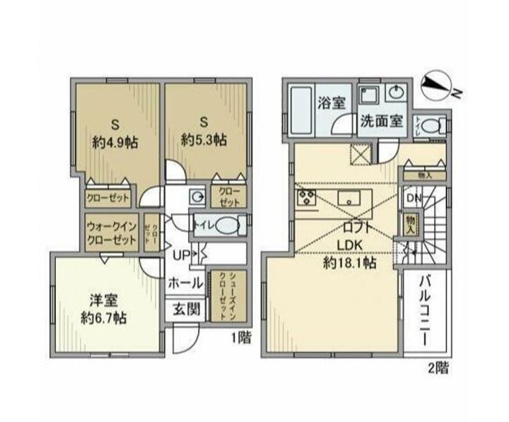 神奈川県茅ヶ崎市共恵1(一戸建)の賃貸物件の間取り