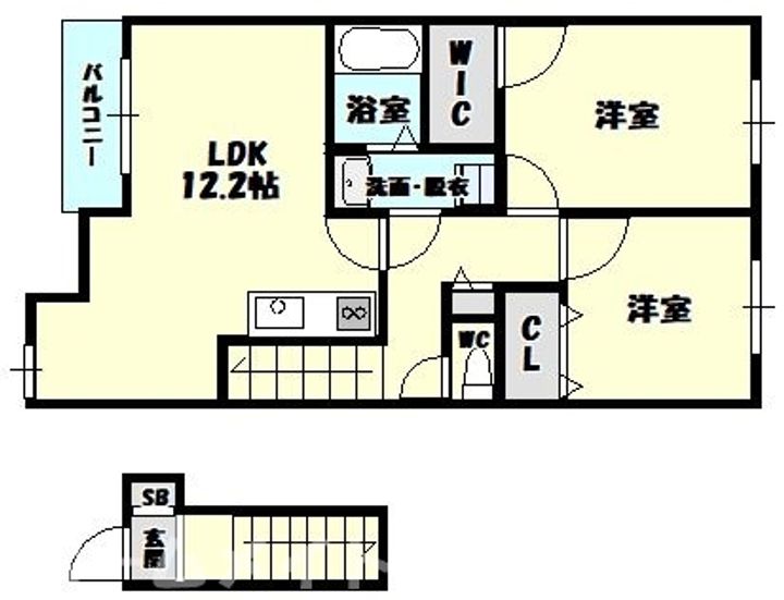 福岡県糟屋郡須惠町大字植木(アパート)の賃貸物件の間取り