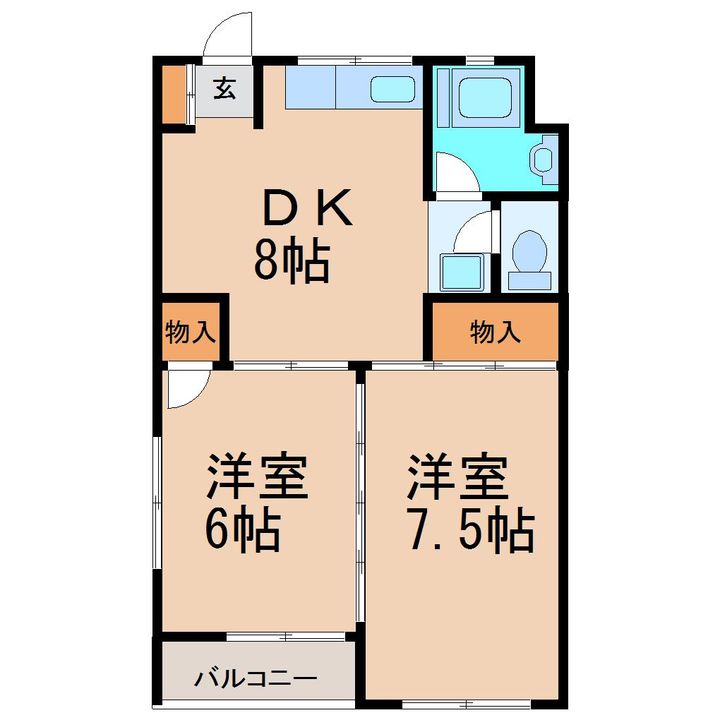 神奈川県鎌倉市由比ガ浜2(マンション)の賃貸物件の間取り