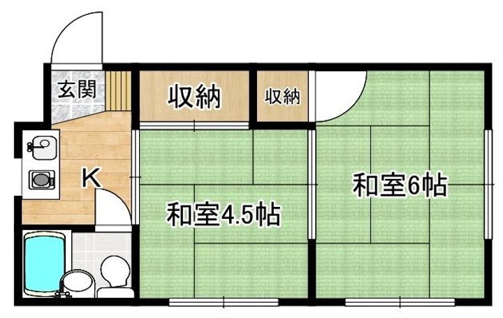 和歌山県和歌山市和歌浦西2(アパート)の賃貸物件の間取り