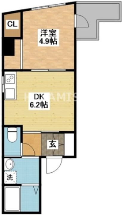 クオーレ浜町の間取り