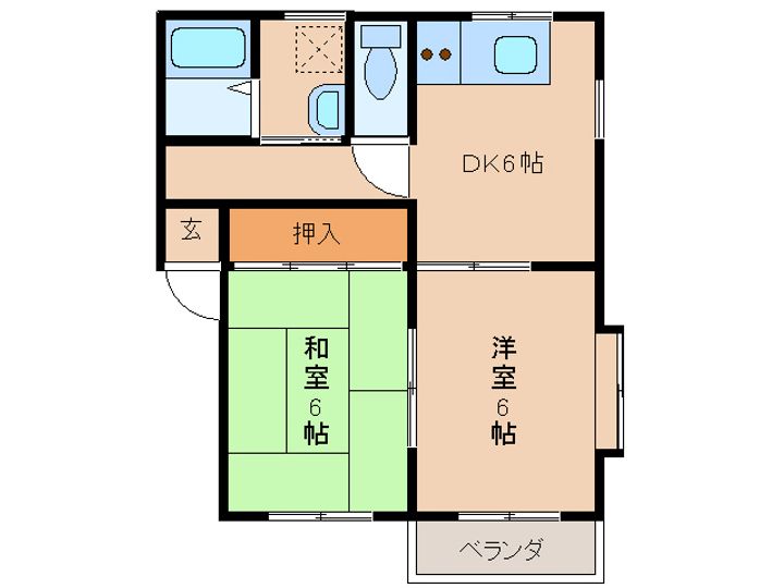 宮崎県都城市姫城町(アパート)の賃貸物件の間取り