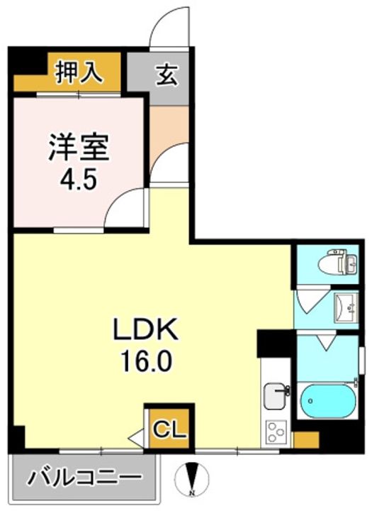 大阪府大阪市平野区背戸口5(マンション)の賃貸物件の間取り