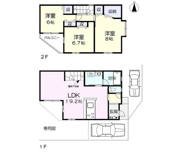 岡山県岡山市北区学南町1(一戸建)の賃貸物件の間取り