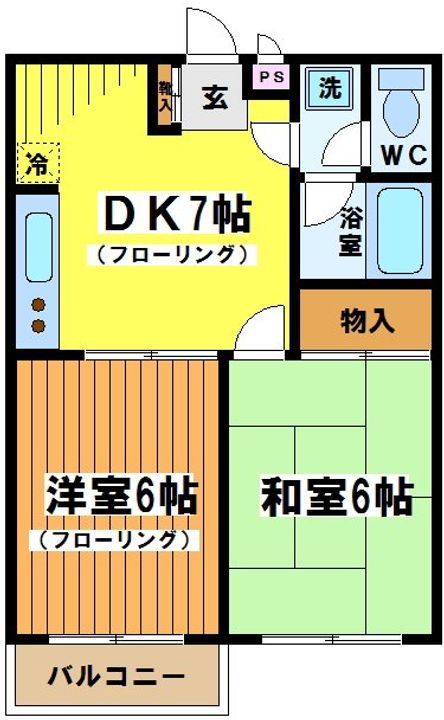 東京都調布市国領町1(マンション)の賃貸物件の間取り