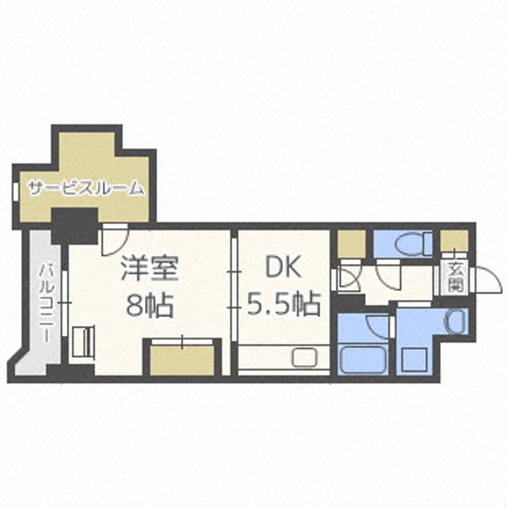 北海道札幌市中央区南五条西7(マンション)の賃貸物件の間取り