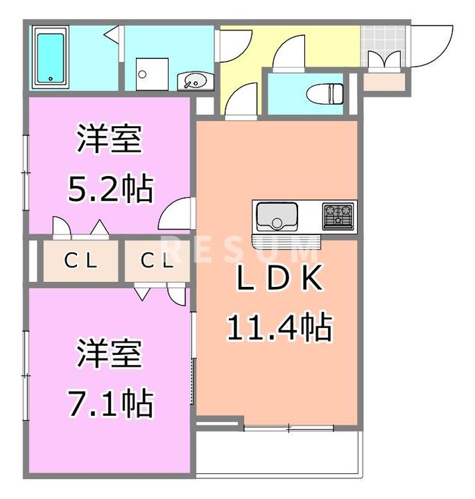 千葉県千葉市中央区新宿1(アパート)の賃貸物件の間取り