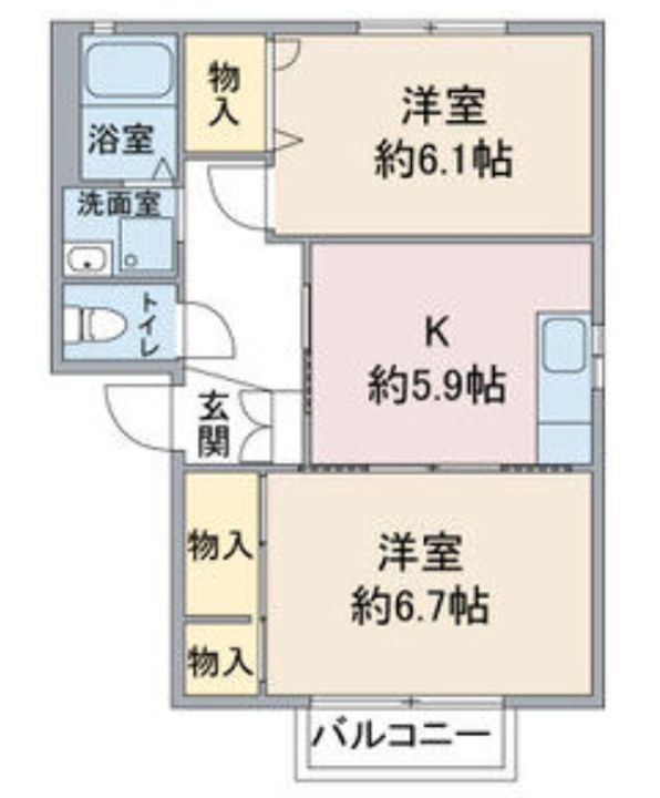 愛知県名古屋市緑区亀が洞2(アパート)の賃貸物件の間取り