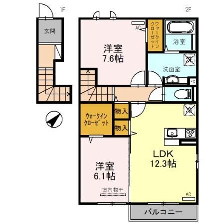 埼玉県さいたま市緑区大字中尾(アパート)の賃貸物件の間取り