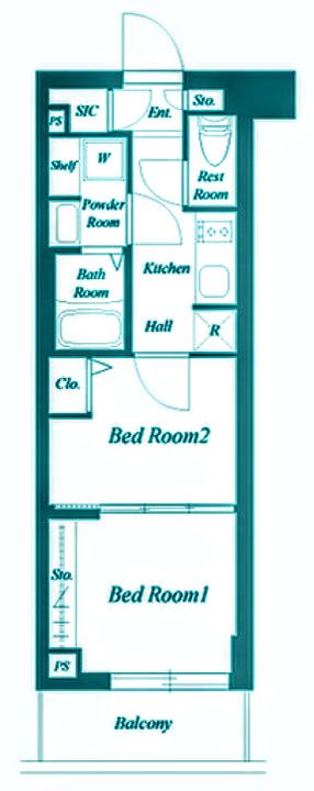 東京都品川区南品川6(マンション)の賃貸物件の間取り