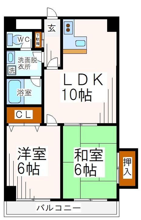 東京都多摩市豊ヶ丘1(マンション)の賃貸物件の間取り