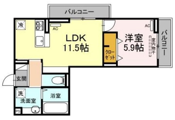 徳島県徳島市北田宮4(アパート)の賃貸物件の間取り