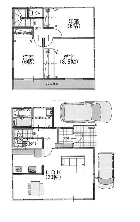 静岡県静岡市葵区銭座町(一戸建)の賃貸物件の間取り