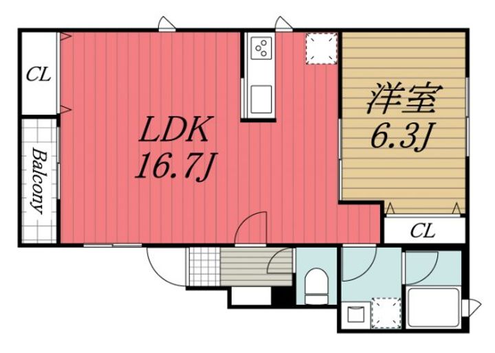 千葉県千葉市緑区誉田町2(アパート)の賃貸物件の間取り