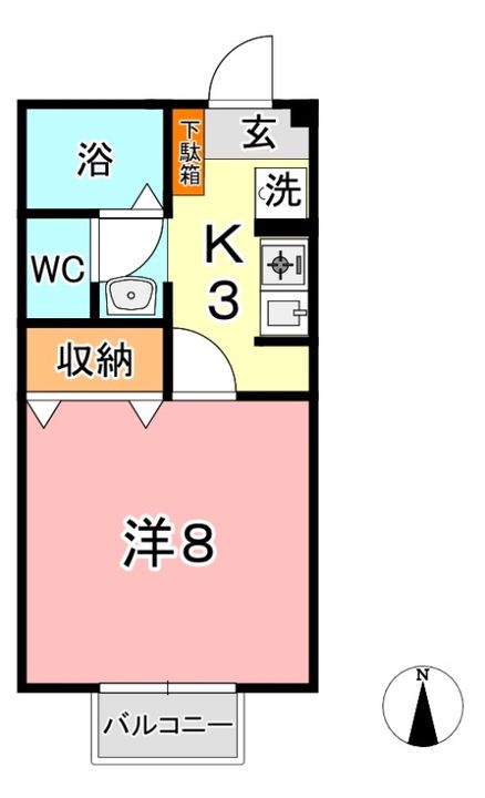 岡山県倉敷市八王寺町(アパート)の賃貸物件の間取り