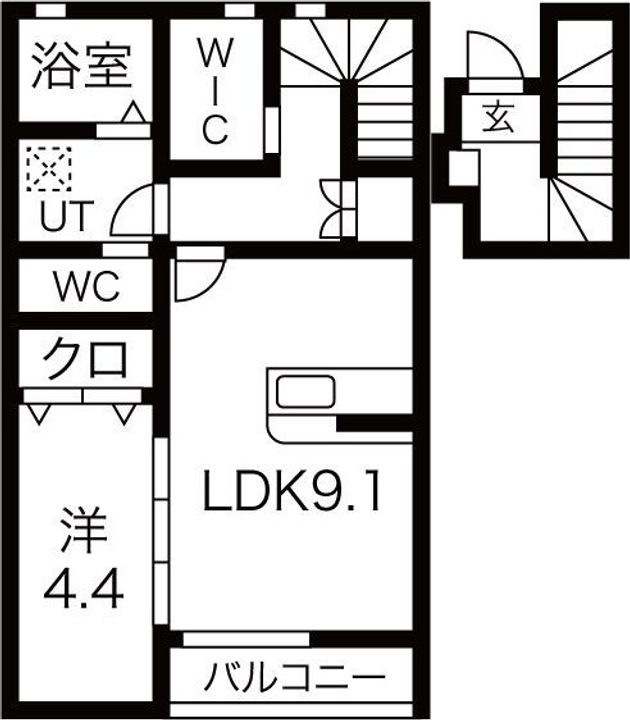 北上市さくら通り4丁目【グリーンヒルズさくら通り】築6年の間取り