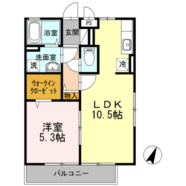 広島県福山市引野町5(アパート)の賃貸物件の間取り