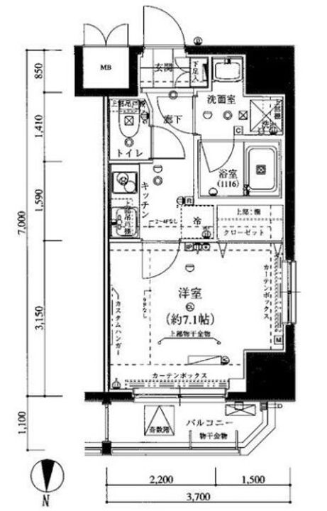 東京都墨田区緑4(マンション)の賃貸物件の間取り