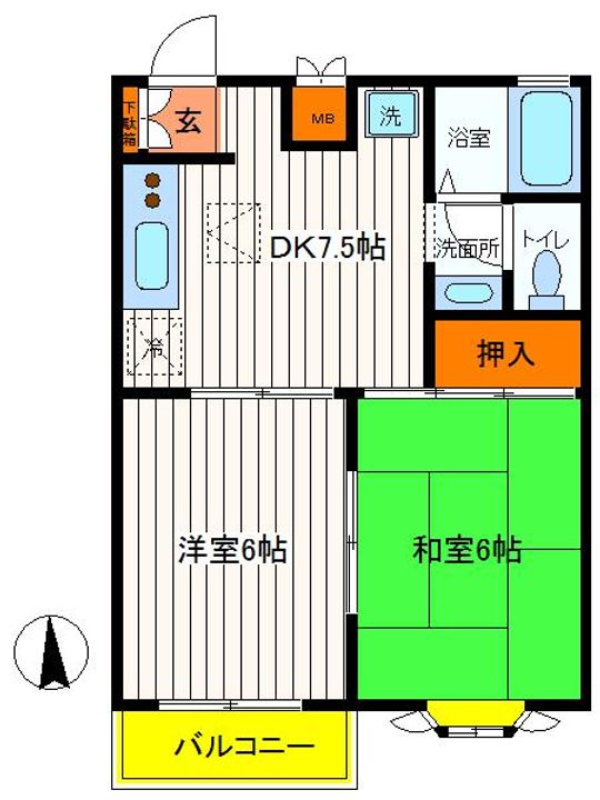 東京都立川市富士見町1(アパート)の賃貸物件の間取り