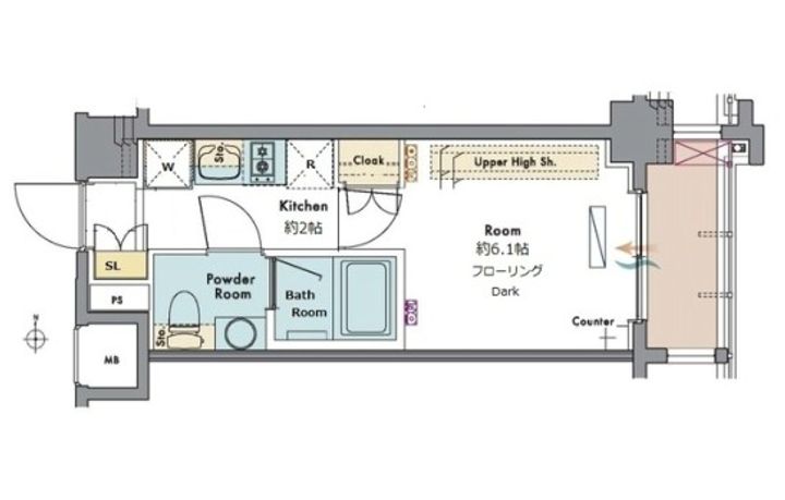 東京都江東区東陽5(マンション)の賃貸物件の間取り