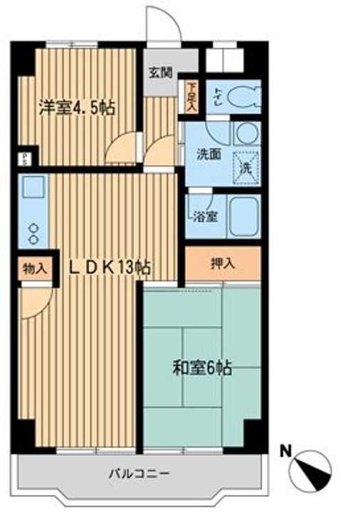 埼玉県入間市河原町(マンション)の賃貸物件の間取り