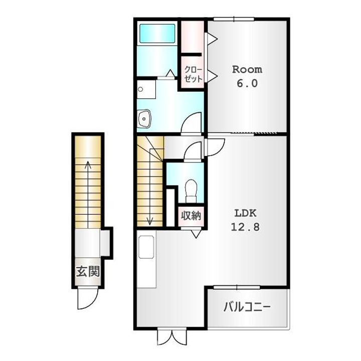 群馬県前橋市龍蔵寺町(アパート)の賃貸物件の間取り