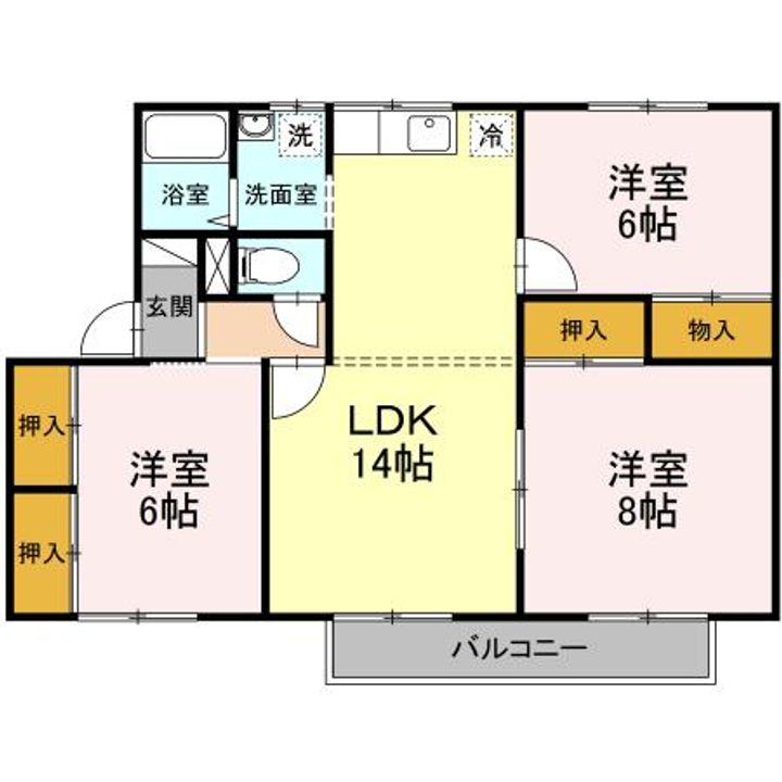 セジュール湊高台Aの間取り