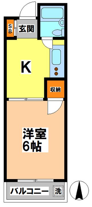東京都小金井市緑町5(マンション)の賃貸物件の間取り