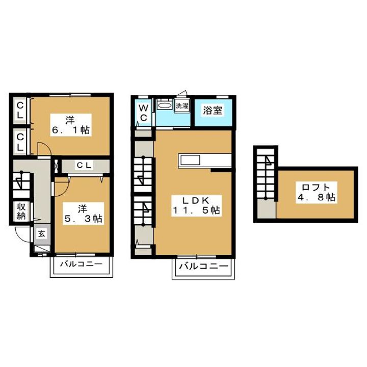 神奈川県横浜市港北区篠原町(一戸建)の賃貸物件の間取り