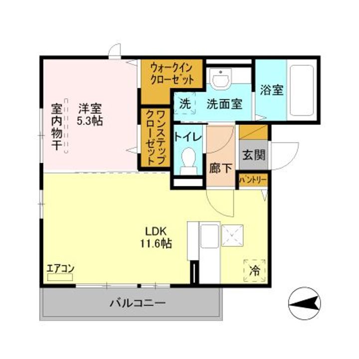 埼玉県さいたま市大宮区櫛引町1(アパート)の賃貸物件の間取り